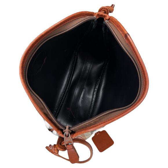 Daks London Crossbody Handbag Plaid With Leather Trim - Picture 5 of 12